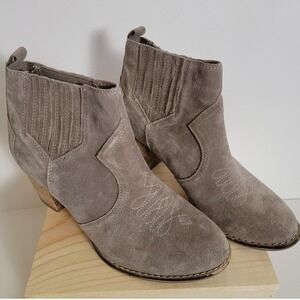 Franco‎ Fortini Chesney Women's Leather Western Boots Size 7.5 Chunky Heel